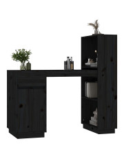 Czarne drewniane biurko z regałem - Crux w sklepie Edinos.pl