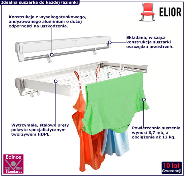 Ścienna składana suszarka na pranie Limora 4X