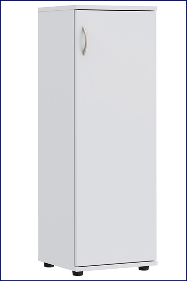 Regał biurowy z drzwiczkami Lakris kolor biały