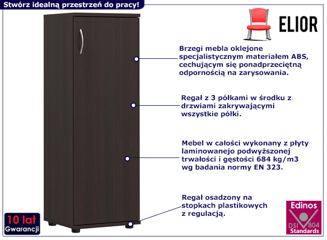 Regał biurowy Lakris kolor wenge