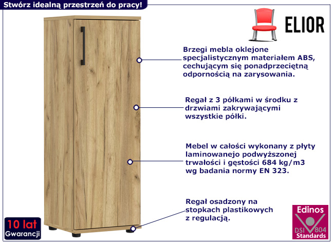 Regał biurowy Aurelo kolor dąb craft