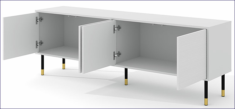 czterodrzwiowa szafka rtv białą Javens 4X
