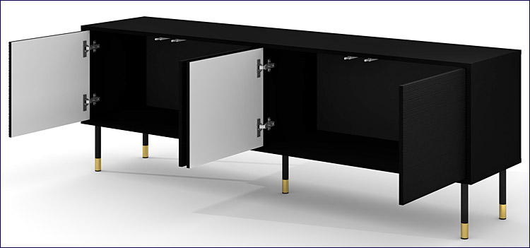 czterodrzwiowa szafka rtv czarna Javens 4X