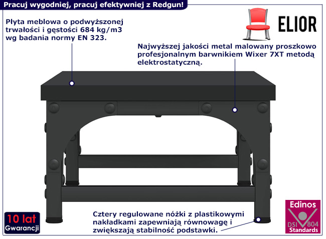 Półka pod monitor Sharis 3X kolor czarny