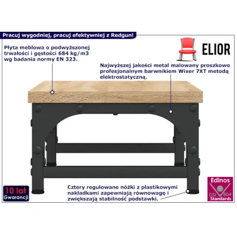 Metalowa półka na monitor Redgun dąb sonoma