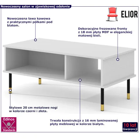 Ława kawowa do salonu biały mat Safran 5X
