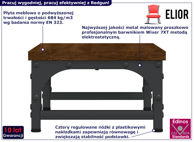 Półka pod monitor Sharis 3X brązowy dąb