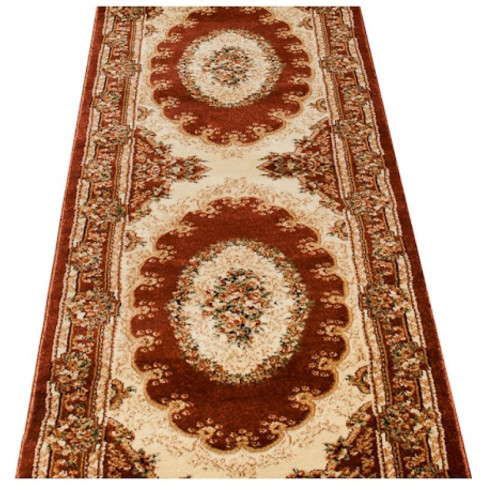 Gruby klasyczny brązowy chodnik dywanowy do eleganckiego korytarza Vosato 4X
