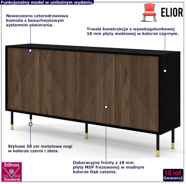 komoda frezowana Nadia 3X