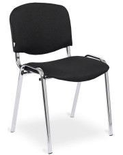 Czarne chromowane krzesło konferencyjne - Hoster 4X w sklepie Edinos.pl