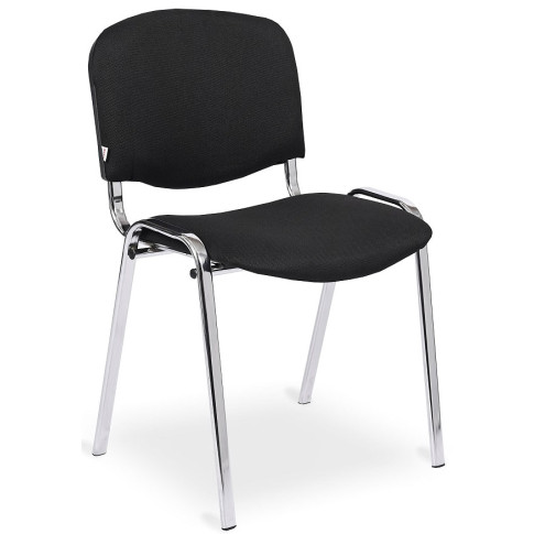 Czarne krzesło konferencyjne chromowane Hoster 4X