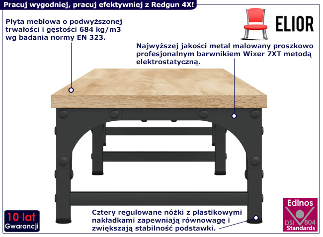 Półka pod monitor Redgun 4X kolor dąb sonoma