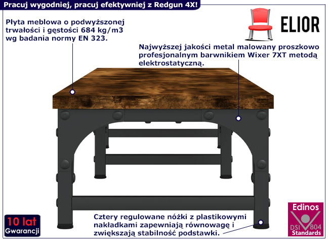 Półka pod monitor Redgun 4X kolor wędzony dąb