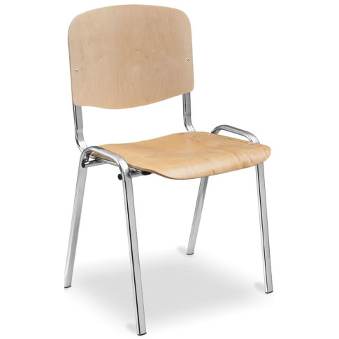Chromowane drewniane krzesło konferencyjne Miwa 4X
