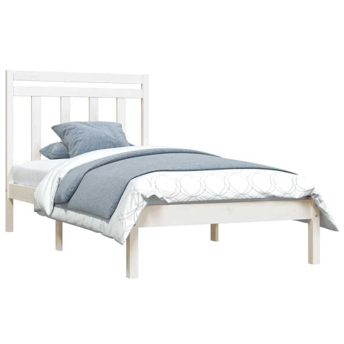 białe drewniane łóżko Selmo 90x200