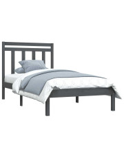 Jednoosobowe szare łóżko drewniane 90x200 - Selmo 3X w sklepie Edinos.pl