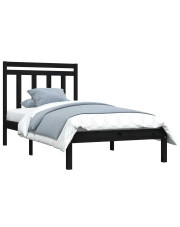 Czarne drewniane łóżko pojedyncze 90x200 - Selmo 3X w sklepie Edinos.pl