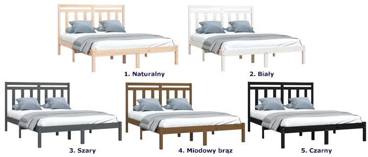 kolory drewnianego łóżka Selmo 4X
