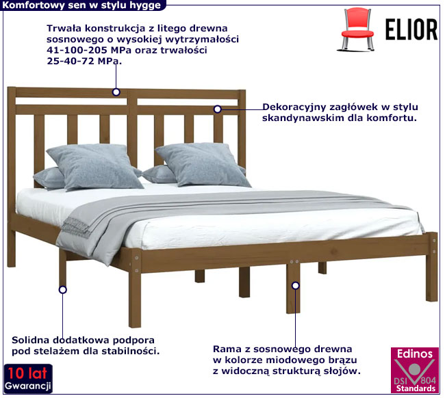 Brązowe drewniane łóżko Selmo 4X