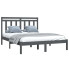 Szare podwójne łóżko drewniane 140x200 - Selmo 5X