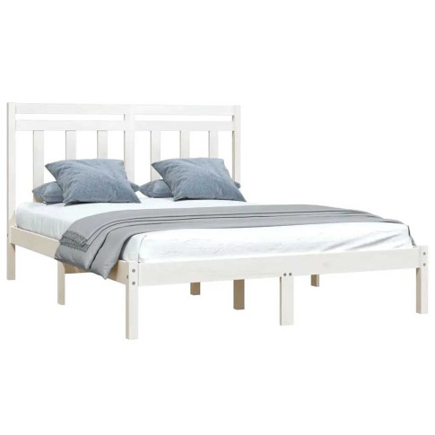 białe drewniane łóżko 160x200 Selmo 6X
