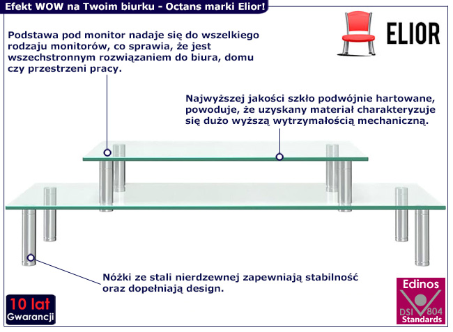 Nowoczesna półka na biurko Octans