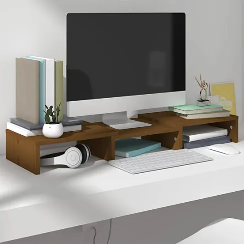 Wizualizacja półki na biurko Velpul kolor miodowy brąz
