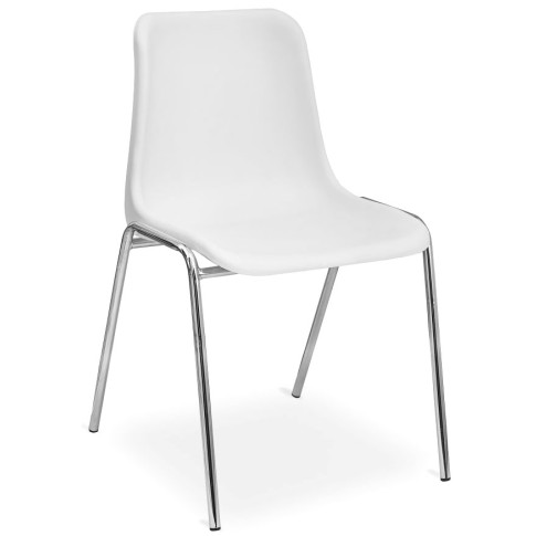 Białe chromowane krzesło konferencyjne nowoczesne Hisco 4X