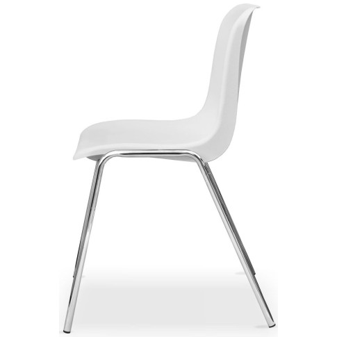 Białe nowoczesne chromowane krzesło konferencyjne Hisco 4X