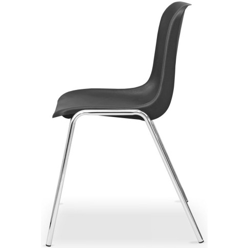 Czarne chromowane krzesło do poczekalni Hisco 4X