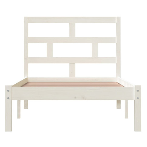 białe drewniane łóżko 90x200 Bente 3X