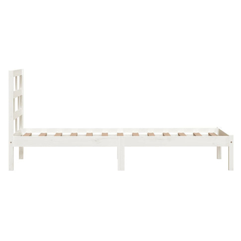 białe drewniane łóżko z zagłówkiem Bente 3X