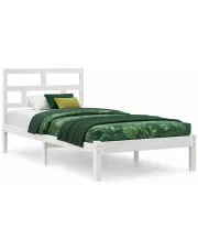 Białe jednoosobowe drewniane łóżko 90x200 - Adia 3X w sklepie Edinos.pl