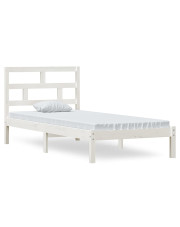 Białe jednoosobowe drewniane łóżko 90x200 - Bente 3X