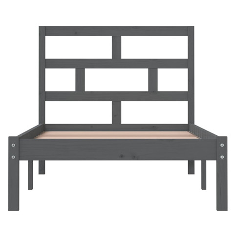 szare drewniane łóżko 90x200 Bente 3X