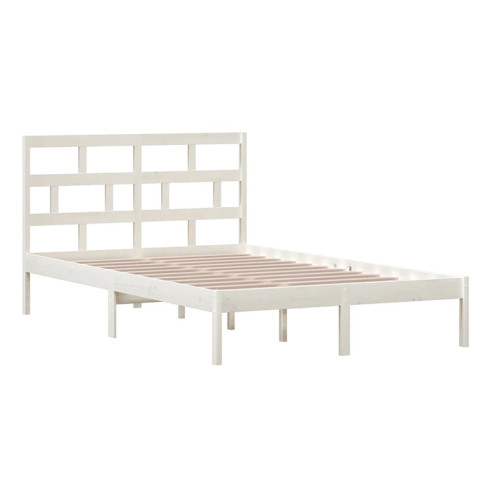 białe drewniane łóżko Bente 4X