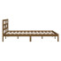 brązowe drewniane łóżko z zagłówkiem Bente