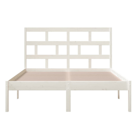 białe drewniane łóżko 140x200 Bente 5X