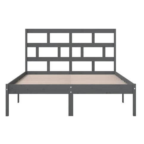 szare drewniane łóżko 140x200 Bente 5X