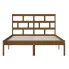brązowe drewniane łóżko 140x200 Bente 5X