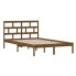 brązowe drewniane łóżko Bente 5X