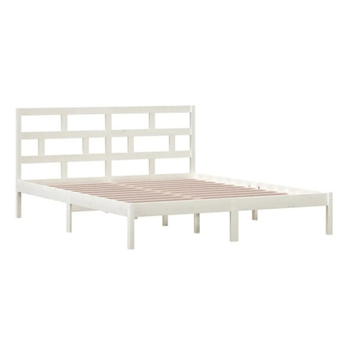 białe drewniane łóżko Bente 6X