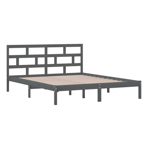 szare drewniane łóżko Bente 6X