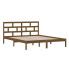 brązowe drewniane łóżko Bente 6X