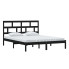 Czarne podwójne łóżko z litego drewna 160x200 - Bente 6X