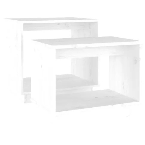 Biały zestaw 2 stolików kawowych sosnowych Acos