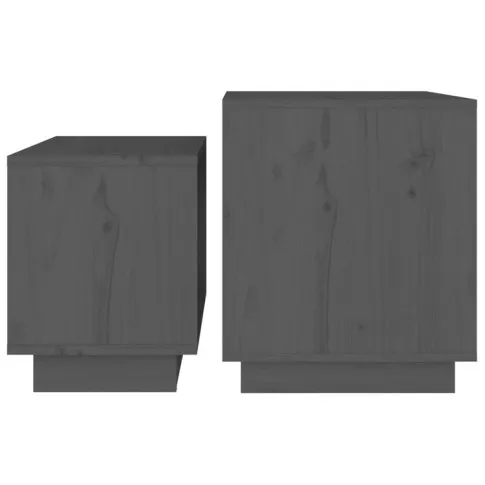 Szare drewniane stoliki kawowe typu 2w1 Axos