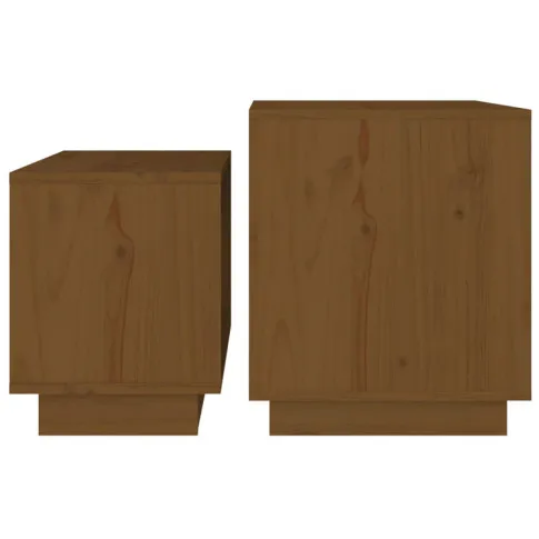 Drewniany komplet stolików kawowych 2w1 Acos miodowy brąz