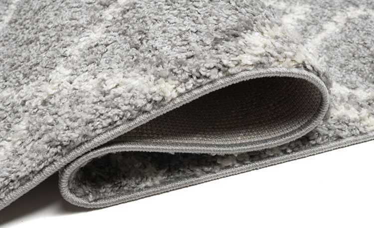 Szary wzorzysty chodnik dywanowy shaggy Befi 8X
