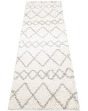 Kremowy chodnik dywanowy shaggy we wzorki - Befi 3X